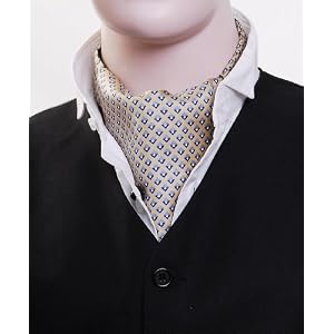 Diamond Silk Printed Ascot, Tan