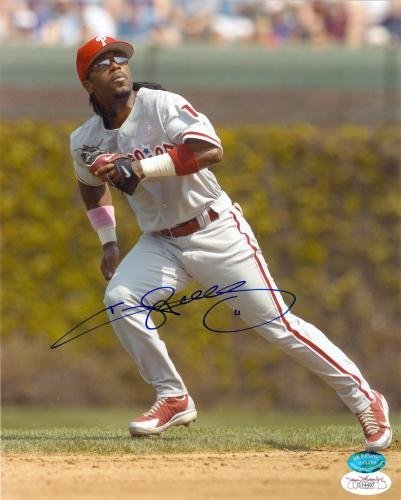 Jimmy Rollins Autographed/Hand Signed 8x10 Photo (Philadelphia Phillies) JSA