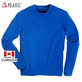 TAIGA Men's Polartec Microfleece Crewneck Long-Sleeved Fleece Shirt, Royal Blue, MADE IN CANADA