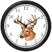 Deer Buck Head - Animal Wall Clock by WatchBuddy Timepieces (Black Frame)