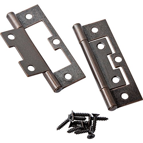 Statuary Bronze Non-Mortise Hinges, 11/16/'' x 7/8'' x 2'', Pair