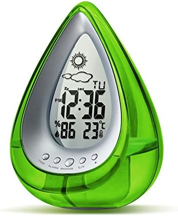 Water Powered Thermometer Clock Environmental Protection Timepiece (Green)
