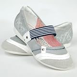 Produkt-Bild: KIDS SHOES M&auml;dchen Sommer Ballerina, Decksohle Leder, grau-weiss