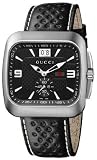 Gucci G Coupe Steel Bracelet Black Dial Mens Watch YA131302