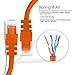 GearIt 10-Pack, Cat5e Ethernet Patch Cable 3 Feet - Snagless RJ45 Computer LAN Network Cord, Orange - Compatible with 10 Port Switch POE 10port Gigabit