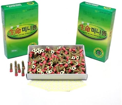 Jin Young Gam Saeng Myung Mini Stick-On Moxa 180pcs (Red) (Buy 9 Get 1 Free)