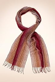 Indigo Collection Knitted Striped Scarf with Wool