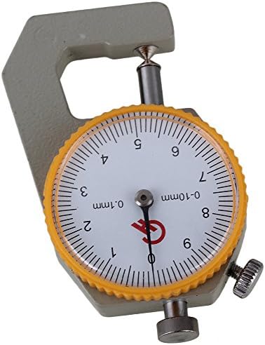 yqltd Accuracy 0.1mm Round Dial Tip Head Compact Pocket Thickness Dial Gage Measurement Tool With Case (0-10mm)