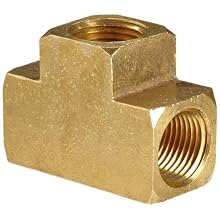 Anderson Metals Brass Barstock Pipe Fitting, Tee, NPT Female