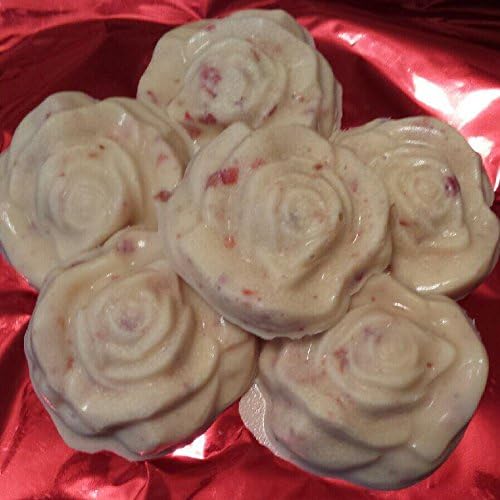 Spicy Strawberries & Cream White Chocolate Roses (Bag of 6)