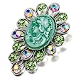 May Birthstone Flower Green Beauty Cameo Brooches And Pins Vintage