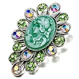 May Birthstone Flower Green Beauty Cameo Brooches And Pins Vintage