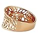 Victorian Style Leaf Filigree Vintage Ring Rose Gold-Tone Plated Sterling Silver 925