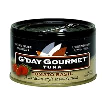 G'Day Gourmet Tuna, Tomato Basil, 3.5-Ounce Cans (Pack of 12)