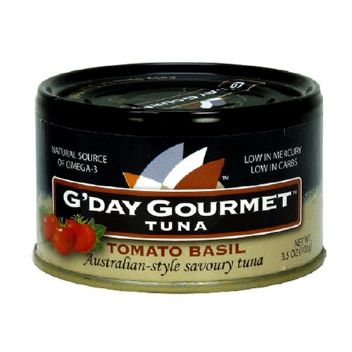 G'Day Gourmet Tuna, Tomato Basil, 3.5-Ounce Cans (Pack of 12) by G'Day Gourmet