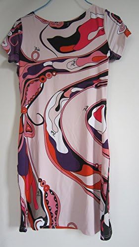 Woman Short Sleeve Office Lady Dressvintage Ladies Womans Short Sleeve Stretchy Sundress Psychedelic Op Art Modernist Hippie Era Janis Joplin Skirt Woodstock Era