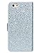 iPhone 6s Plus Wallet case,FLYEE Bling Crystal 3D Raindrop Pattern Sparkly PU Wallet Protective Case with Magnetic Button Closure for Apple iPhone 6s Plus 5.5 Inch(Silver)