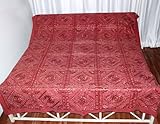 Stunning Home Decor Embroidery & Mirror Work Brocade Work Cotton Bed Sheet Bedspread