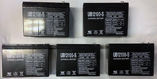 12V 10AH Sealed Lead Acid (SLA) Battery for Universal UB1210S LONG WP10-12 - 5 Pack