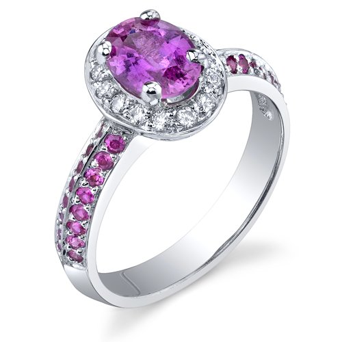 14 Karat White Gold 1.73 carats Top Gem Quality Pink Sapphire Diamond Ring