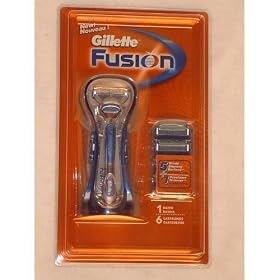 Gillette Fusion Refills - 6 Cartridges + Fusion Handle