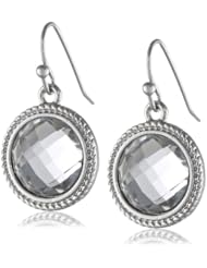 1928 Jewelry "Basic Classics" Round Faceted Drop Earrings