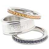 St. Louis Rams Logo Crystal Stacked Ring Set (Size 7)