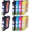 10 x XL Tintenpatronen kompatibel zu Epson T1281, T1282, T1283, T1284, Schwarz, Cyan, Magenta, Gelb