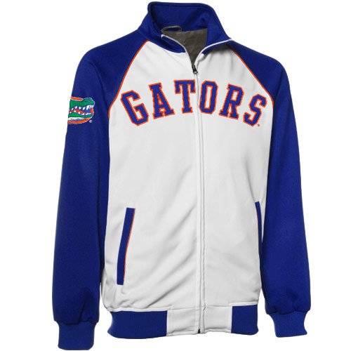 Florida Gators White-Royal Blue Raglan Track Jacket (X-Large)