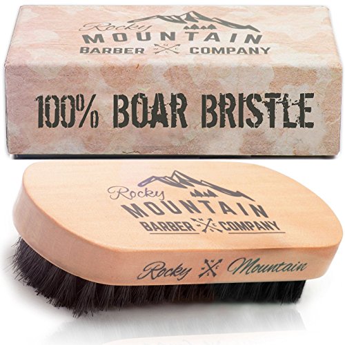 Beard Brush for Men - 100% Pure Boar Hair Natural Bristle for Beard, Moustache - Handmade Wood Handle - No Snags, No Scratch, Gentle Bristle Combing Brush - Use with Beard Oil & Beard Wax