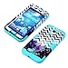 Galaxy S4 Case, Tradekmk(TM) Latest Fashion Hot Sale Hybrid Three-in-one Durable Bumper Hard Soft Combo Back Case Cover Protector[Anchor+Waves+Starry Sky] Compatible with Samsung Galaxy S4 i9500[+Stylus+Screen Protector+Cleaning Cloth]-(Blue)