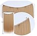 SWACC Straight/Curly Halo Wire Hidden Hairpiece Flip Synthetic Hair Extensions NO Clip Ins 80G (22-Inch Straight, Lightest Beige-25#)