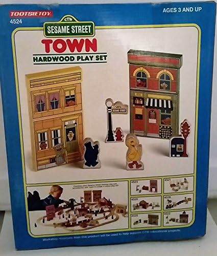 1995 Sesame Street Tootsietoy Town Set Wooden Train Railway Fits Brio &amp; Thomas Train