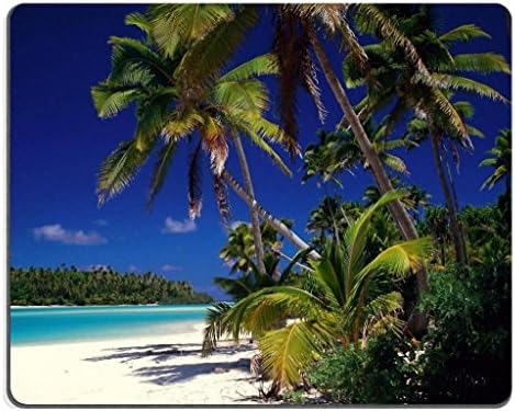 Mesmerizing Island Palm Tree Ocean View JB Wave Custom Imaged Mouse Pad. High Quality Eco Friendly Cloth with Neoprene Rubber Backing. Customized and Made to Order. 9 7/8 Inch (250mm) X 7 7/8 Inch (200mm) X 1/16 Inch (2mm). Desktop, Laptop, or Gaming Mouse Pad.