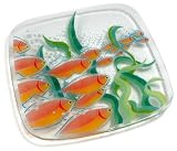 Peggy Karr 12-Inch Glass Fish School Square Plate