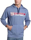 NFL Men's New York Giants Gridiron Hood III Long Sleeve Hooded Fleece Pullover (Stadium Blue/Deep Royal, Large)