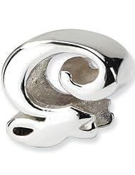 Reflection Beads Silver Letter G Script Alphabet Bead