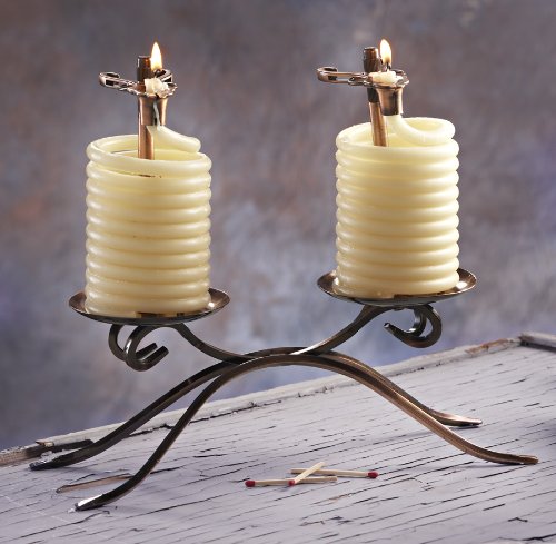 Candle by the Hour; Two 36 Hour Beeswax Coil Candle Centerpiece