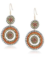 Miguel Ases Olivine Hydro-Quartz Open Circle Dangle Drop Earrings