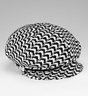 Diamanté Bow Charm Knitted Baker Boy Hat with Wool