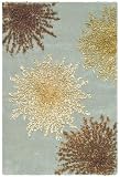 Safavieh Soho Collection Explosions Handmade New Zealand Wool Area Rug, 2-Feet by 3-Feet, Light Blue