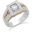 14K Two-Tone Gold Diamond Engagement Ring - 1.00 Ct.