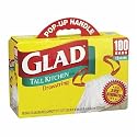 Glad Tall Kitchen Bags with Drawstrings, 13 Gallon 100 bags