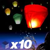 10 Coloured Sky Lantern CROWN Balloon Chinese Fay Khoom