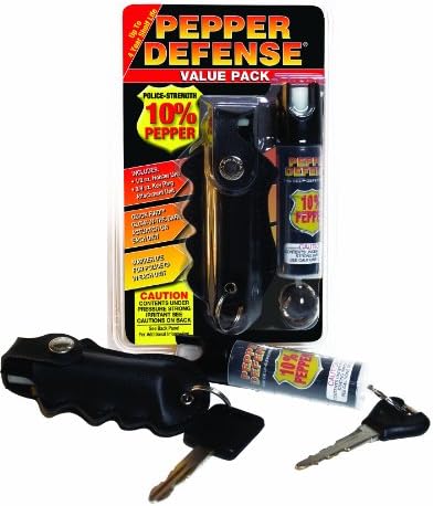 2-Pack Pepper Spray Value Pack - 10% OC Maximum Strength Formula - Emergency Self Defense Personal Safety & Protection - Keychain Attachement