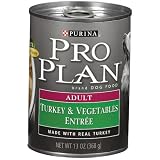 Pro Plan Canned Dog Food, Adult Turkey and Vegetables Entrée Slices in Gravy (Pack of 12...