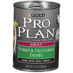 Pro Plan Canned Dog Food, Adult Turkey and Vegetables Entr�e Slices in Gravy (Pack of 12 13 Ounce Cans)
