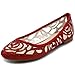 Ollio Women's Shoe Mesh Floral Glitter Ballet Flat