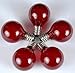 G40 Patio String Lights With 25 Red Globe Bulbs - Vintage Backyard Patio Lights - Green Wire - 25 Foot