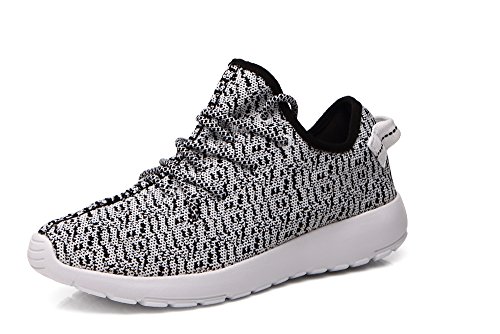 Dream Pairs 160431-M New Fashion Men's Recreational Sport Sneakers Flexible Lace Up Running Casual Athletic Shoes WHITE BLACK-SZ-9.5